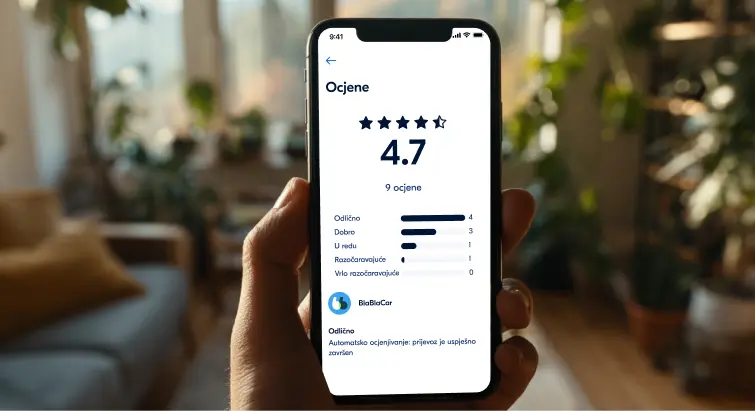 Aplikacija BlaBlaCar s automatskim ocjenjivanjem za pouzdanije prijevoze
