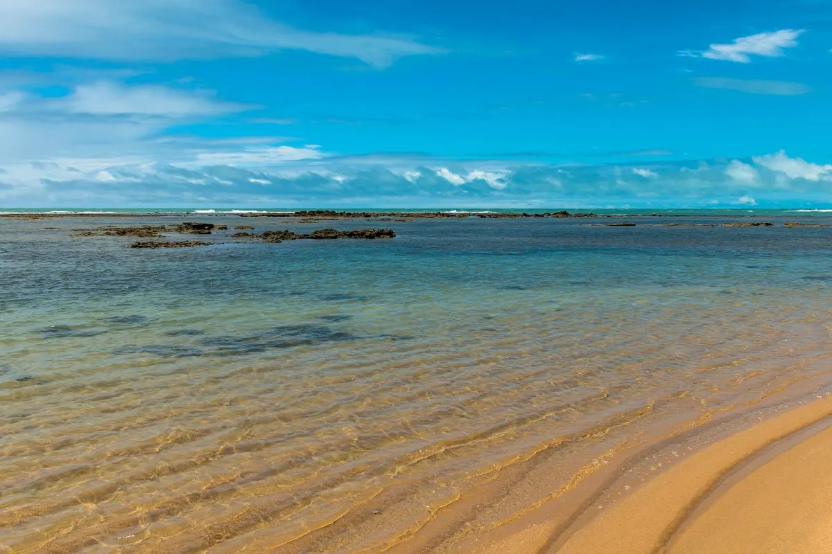 Maré baixa Praia do Espelho