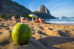 praia do Rio de Janeiro, com agua de coco