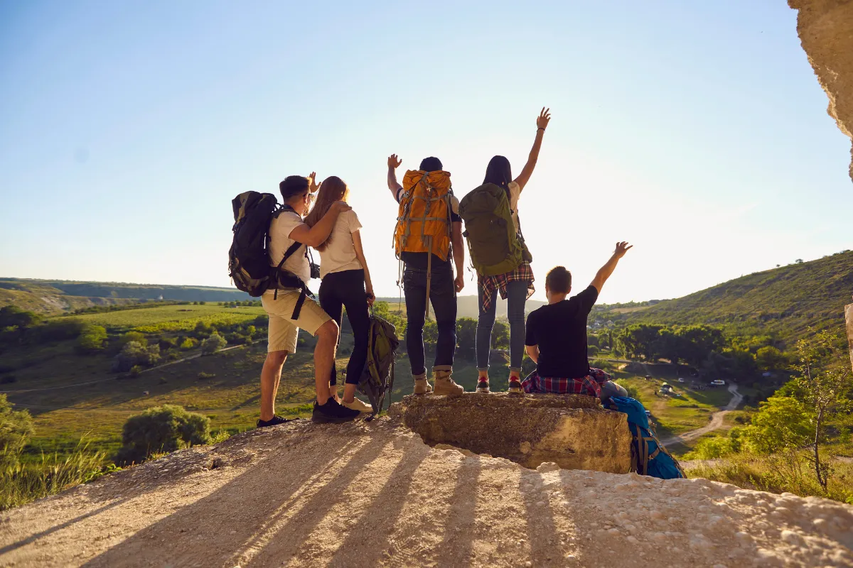 Amigos viajando