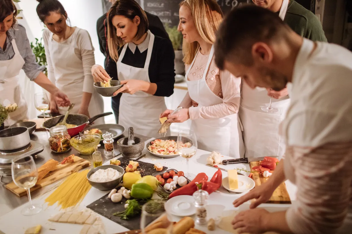 Aula de culinária em viagens