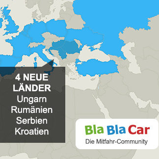 BlaBlaCar in 4 neuen Ländern verfügbar