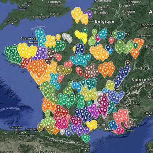 Carte des Aires de covoiturage en France